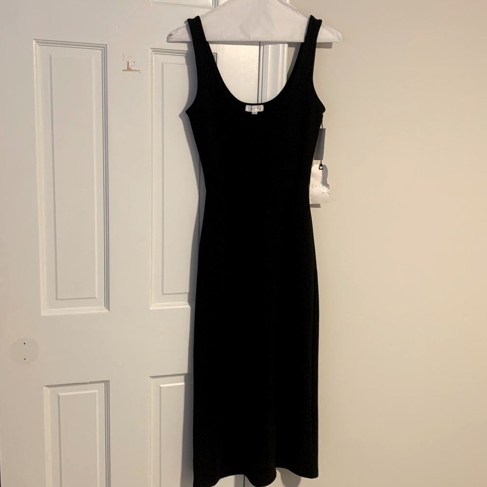 Black scoop from midi dress